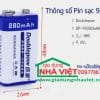 Pin sạc Doublepow 9V 6F22 280mAh