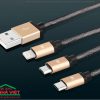 Cáp sạc Earldom 3 đầu MC02 siêu bền (microUSB + lightning + Type-C)