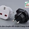 Phích nối 2 chân tròn sang ổ cắm chuẩn UK C to G 10A 250V