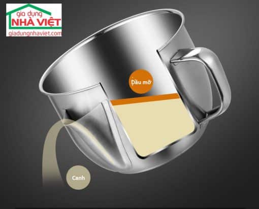 Nồi nấu canh lọc dầu inox Kaiwang SUS304 1.3L - Hình ảnh 2
