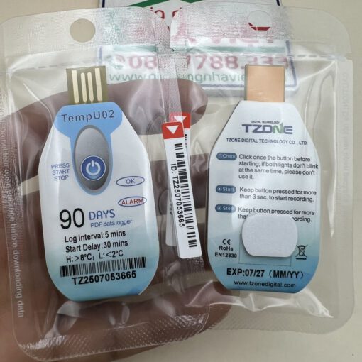 Bộ ghi dữ liệu nhiệt độ tự động 90 ngày TempU USB PDF Temperature Data logger