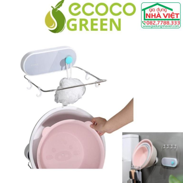 Giá để rổ, chậu, nồi kèm móc treo đồ có thể gấp gọn Ecoco E2128 - Gia ...