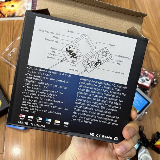 Máy game Nintendo cầm tay 800 trò chơi điện tử 4 nút kèm tay phụ 2 người chơi - Hình ảnh 5
