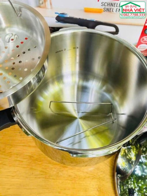 Nồi áp suất inox cao cấp 6L kèm khay hấp Tefal Secure Trendy P2580702 - Hình ảnh 11