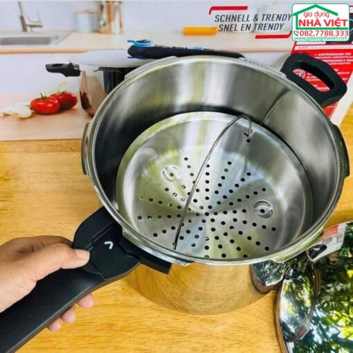 Nồi áp suất inox cao cấp 6L kèm khay hấp Tefal Secure Trendy P2580702 - Hình ảnh 3