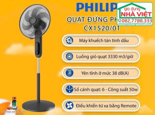 Quạt cây 6 cánh có điều khiển từ xa Philips CX1520/01 - Hình ảnh 13