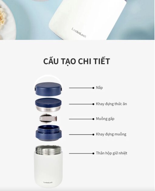 Hộp ủ cháo giữ nhiệt mang đi có quai xách 700ml LocknLock LHC8042 - Ảnh 20