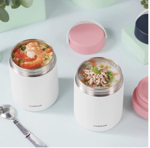 Hộp ủ cháo giữ nhiệt mang đi có quai xách 700ml LocknLock LHC8042