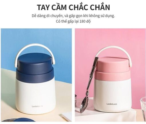 Hộp ủ cháo giữ nhiệt mang đi có quai xách 700ml LocknLock LHC8042 - Ảnh 7