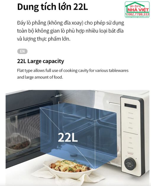 Lò chiên không dầu kết hợp lò vi sóng 22L Locknlock Rangefryer EJF294IVY - Ảnh 5