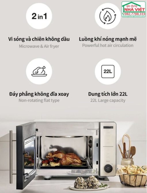 Lò chiên không dầu kết hợp lò vi sóng 22L Locknlock Rangefryer EJF294IVY - Ảnh 12