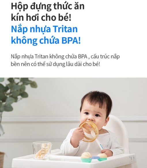 Bộ hộp đựng thức ăn cho bé bằng thuỷ tinh LocknLock LLG542S3IVY - Ảnh 24