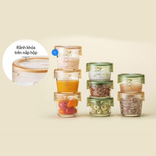 Bộ hộp đựng thức ăn cho bé bằng thuỷ tinh LocknLock LLG542S3IVY - Ảnh 25