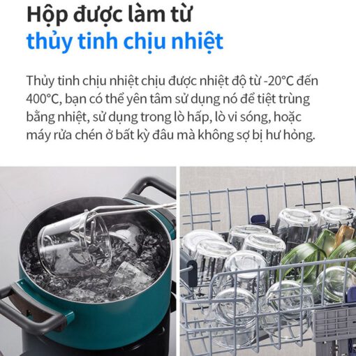 Bộ hộp đựng thức ăn cho bé bằng thuỷ tinh LocknLock LLG542S3IVY - Ảnh 21