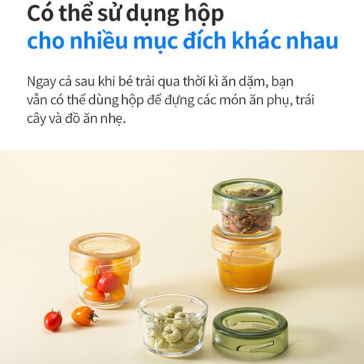 Bộ hộp đựng thức ăn cho bé bằng thuỷ tinh LocknLock LLG542S3IVY - Ảnh 20