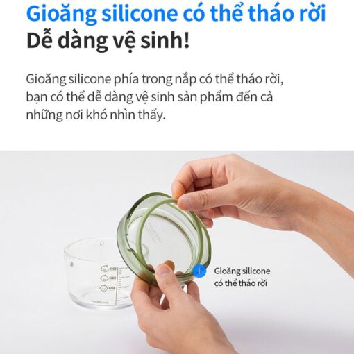 Bộ hộp đựng thức ăn cho bé bằng thuỷ tinh LocknLock LLG542S3IVY - Ảnh 27