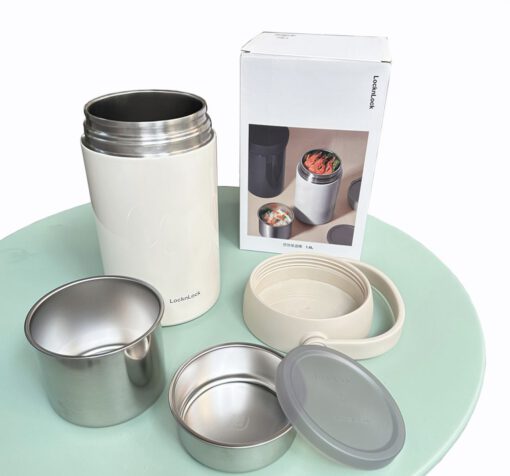 Bình đựng phở, cháo, cơm giữ nhiệt Yoyo Portable Pot White 1.6 L LocknLock LHC8051