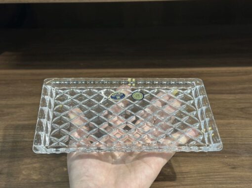 Đĩa pha lê chữ nhật 19cm Crystal Bohemia 62000/14100/190 - made in Czech - Ảnh 2