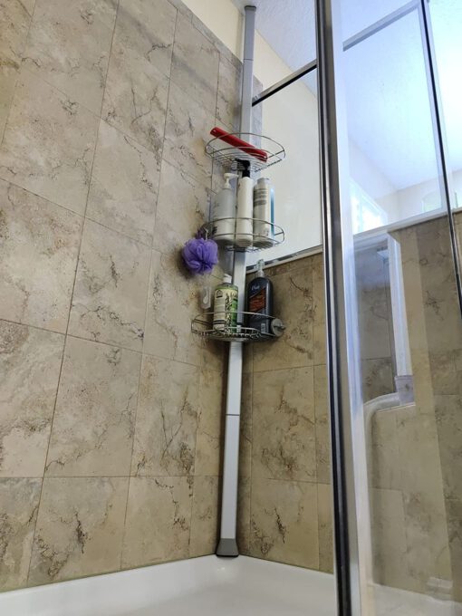 Giá kệ góc treo dụng cụ nhà tắm loại chống sàn và trần Simplehuman BT1062 - Ảnh 21