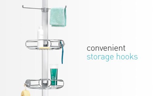 Giá kệ góc treo dụng cụ nhà tắm loại chống sàn và trần Simplehuman BT1062 - Ảnh 33