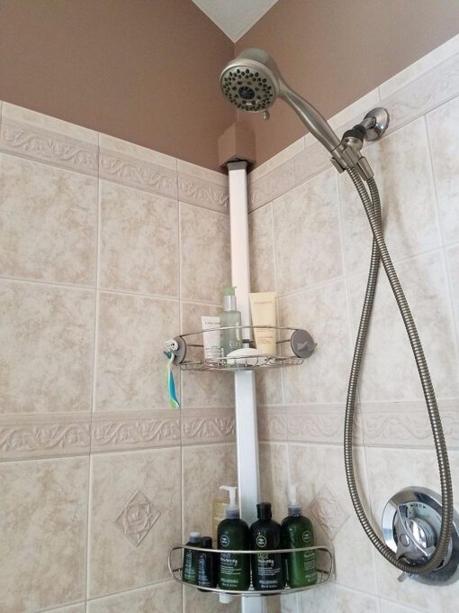 Giá kệ góc treo dụng cụ nhà tắm loại chống sàn và trần Simplehuman BT1062 - Ảnh 4