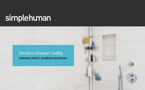 Giá kệ góc treo dụng cụ nhà tắm loại chống sàn và trần Simplehuman BT1062 - Ảnh 3