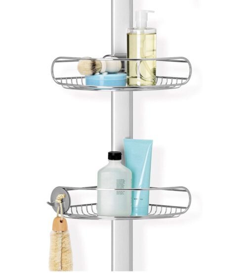 Giá kệ góc treo dụng cụ nhà tắm loại chống sàn và trần Simplehuman BT1062 - Ảnh 12