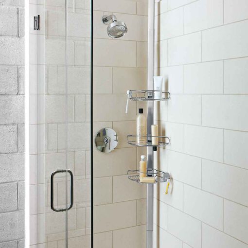 Giá kệ góc treo dụng cụ nhà tắm loại chống sàn và trần Simplehuman BT1062 - Ảnh 2