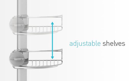 Giá kệ góc treo dụng cụ nhà tắm loại chống sàn và trần Simplehuman BT1062 - Ảnh 31
