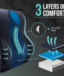 Gối tựa lưng đệm mút hoạt tính Memory Foam Cooling Gel Samsonite SA6257-AMZ