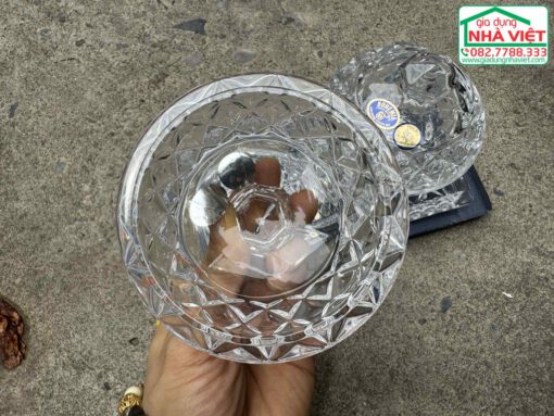 Hũ pha lê có nắp 96mm Crystal Bohemia 53400/14100/096 – made in Czech - Ảnh 8