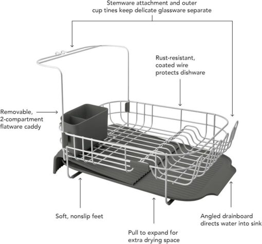 Kệ úp cốc chén bát bằng thép không gỉ có thể mở rộng KitchenAid KE894BXCG - Ảnh 15