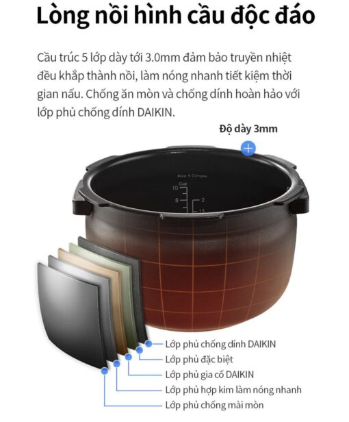 Nồi cơm điện cao tần áp suất 1.8L LocknLock EJR526GRY - Ảnh 15