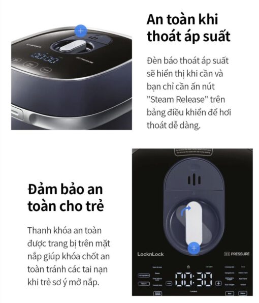 Nồi cơm điện cao tần áp suất 1.8L LocknLock EJR526GRY - Ảnh 16