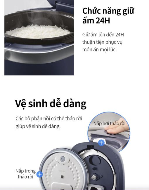 Nồi cơm điện cao tần áp suất 1.8L LocknLock EJR526GRY - Ảnh 18