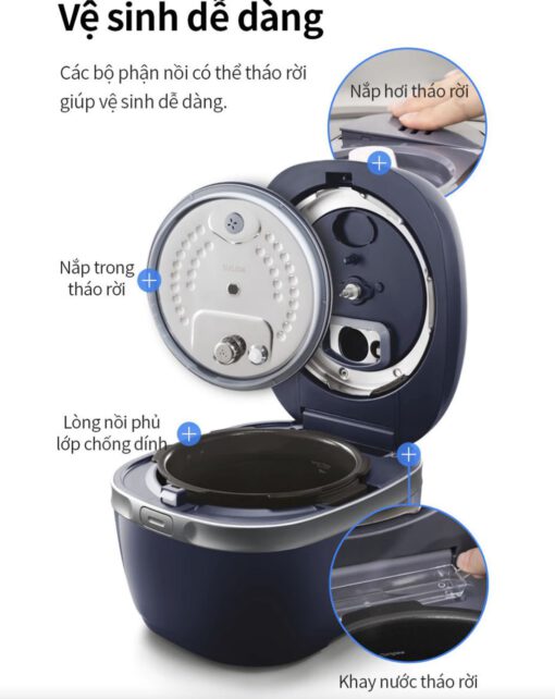 Nồi cơm điện cao tần áp suất 1.8L LocknLock EJR526GRY - Ảnh 19