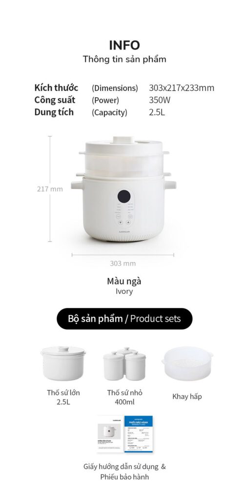 Nồi nấu chậm đa năng Multi-function Slow Cooker 2.5L Locknlock EJP164IVY - Ảnh 21