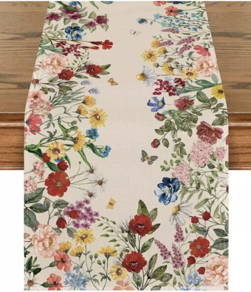 Tấm lót bàn ăn trung tâm 30x180cm hoạ tiết hoa Keva - Ảnh 6