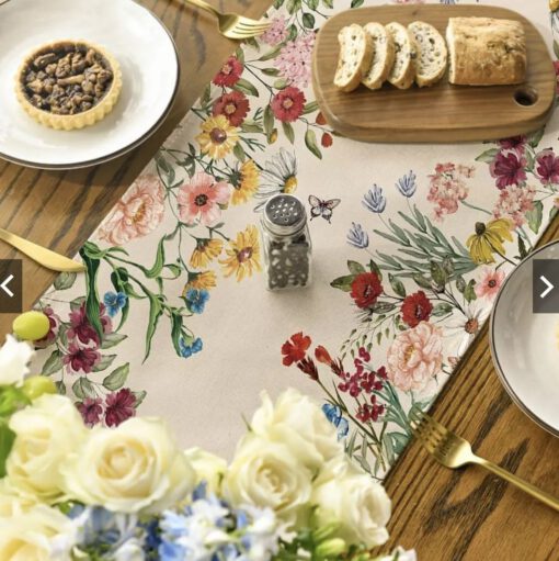 Tấm lót bàn ăn trung tâm 30x180cm hoạ tiết hoa Keva - Ảnh 5