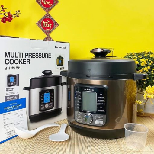 Nồi áp suất đa năng điện tử 6L 1000W LocknLock EJP676BLK