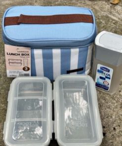 Bộ hộp cơm bằng nhựa PP an toàn LocknLock HPL756S3BLU - Made in Vietnam