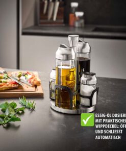 Bộ 5 món đựng gia vị dầu giấm bằng thuỷ tinh kèm đế xoay GEFU 33734 KIPPO - Ảnh 8